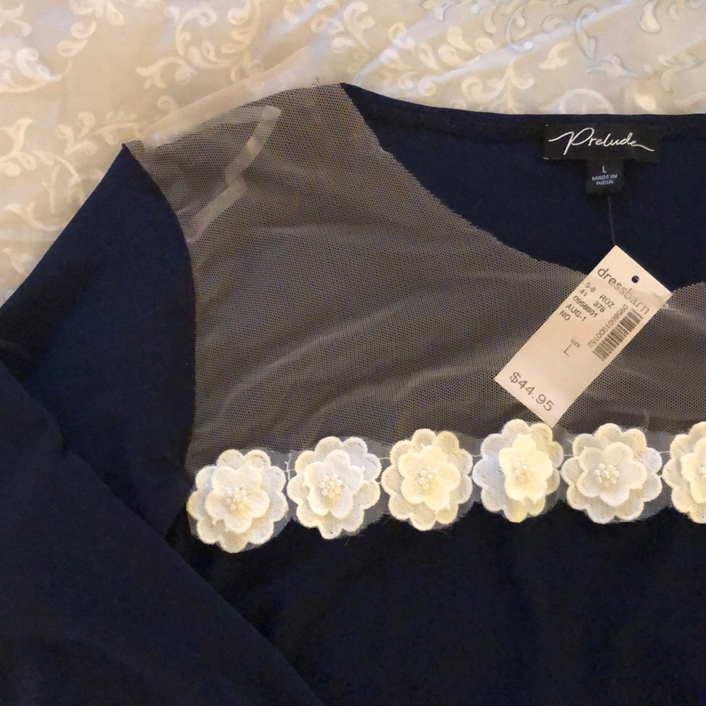 Polyester blouse (navy)